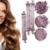EwiutoijngiQanNew Satin Heatless Hair Curler,Hair Rollers for Heatless Curls with Hair Caps,Soft Heatless Curling Rod Headband for All Hair Types,No Heat Curling to Sleep in Overnight (light purple)