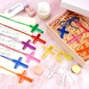 XIPENGKEJI 104 Pcs Crystal Cross Necklace, Plastic Cross Necklace Christian Gift Bulk Religious Party Favors Toy for Sunday School Church Easter Vacation Bible School Operation Christmas,8 Colors