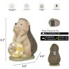 DiliComing Solar Garden Sculpture-Statue Hedgehog-Gifts - Outdoor Lawn Décor Hedgehog Sculpture with Solar Balls for Garden Yard Lawn Balcony and Home, for Mom