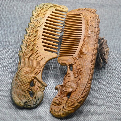 Xuanli® 2 pcs Natural SandalWood Comb Hair Care Anti Static Wooden Hair Massage Natural Brush Beard Comb (M014)