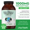 Maxi Health Triple Omega-3 Concentrate - Fish Oil - "1000 IU" Vitamin D3 (190 Capsules)