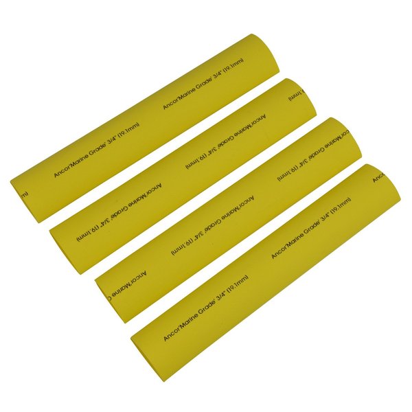 Ancor 306903 Marine Grade Electrical Adhesive Lined Heat Shrink Tubing (3/4-Inch Diameter, 3-Inches Long, Yellow, 3-Pack)