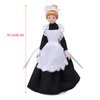 Tnfeeon Miniature Victorian Parlor Maid Doll Black Ceramic Doll Model Movable for Dollhouse Accessories