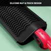 ZAXOP 2 Pack Heat Resistant Silicone Mat Pouch for Flat Iron, Curling Iron,Hair Straightener,Hair Curling Wands,Hot Hair Tools (Purple & Black)