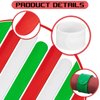 Holiday White Red and Green Flip Wraps Silicone Covered Metal Strips Flip 1 x 9 Inch Wrapping Paper Holder Poster Holder Paper Roll Holder Stabilizer Slap Bands for Storage Organization (12 Pieces)