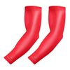 Bucwild Sports 1 Pair Arm Cooling Sun Protection Compression Arm Sleeves - Youth & Adult Sizes - Baseball Basketball Golf Tennis Running (Red, Small/Med (Adult))