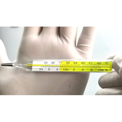 5 pcs Glass Thermometer Mercury Free Clinic Thermometer Traditional Thermometer Dual Scale Mercury Free C&F 5PK