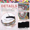 Woeoe African Beaded Hair Band Crystal Wide Padded Headbands Rhinestone No Slip Hair Hoops Party Festival Hair Accessories for Women Girls(Pack of 2)