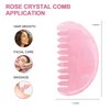 ideayard Gua Sha Comb for Women Head Scalp Massage Tool Hand Made Rose Quartz Comb Polished Round Tooth Point Massager Therapy Tool for Gift