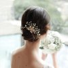 Handmade Flower Wedding Hair Comb Bridal Crystal Hair Side Comb Wedding Hair Accessories for Brides and Bridesmaid