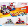 Hot Wheels RacerVerse Toy Cars 2-Pack, Set of 2 Die-Cast Vehicles with Character Driver, Optimized for Track Performance : Spider Man & Green Goblin