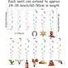 Boao 21 Pcs Western Cowboy Party Decoration West Cowboy Banners Hanging Swirls Foil Wild West Yee Haw Garland Banner Ceiling Streamers for Cowboy Theme Birthday Party Photography Backdrop Decorations