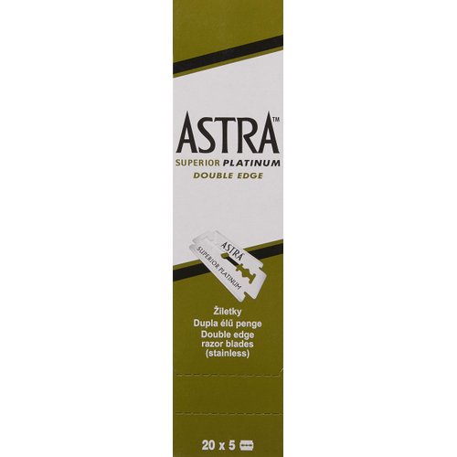Astra Platinum Double Edge Safety Razor Blades ,100 Count (Pack of 1)