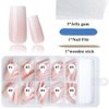 Bellelfin 120Pcs Square Press on Nails Medium, Glossy Square Ombre Fake Nails Full Cover Pink Ombre False Nail Tips Natural Acrylic Nails Press ons for Women Girls Artificial Fingernails