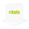 3dRose Greeting Cards - Green #Kale on white background - 12 Pack - KIKE CALVO Vegetarian and Vegan
