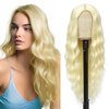 Abellee Synthetic Lace Front Wig 26 Inch, Long Black Wig for Women, Glueless Lace Front Wigs Middle Part Body Wave Wig for Girls (26", Natural Black)