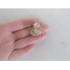 small mini gold metal crystal hair claw clip (Primary color: Blue)