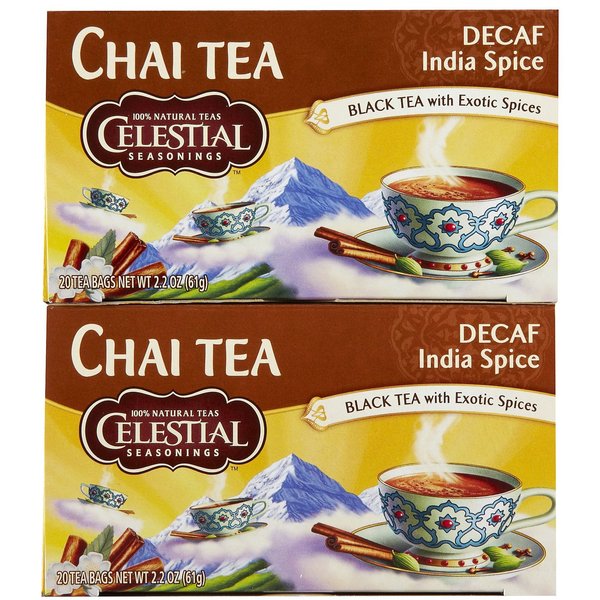 Celestial Seasonings Decaf India Spice Chai Tea Bags, 20 ct, 2 pk