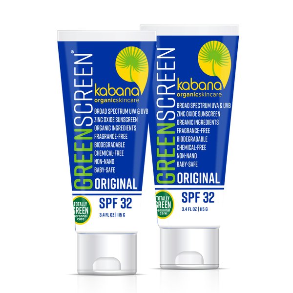 Green Screen Organic Zinc Oxide Sunscreen SPF 32 - Original - Vegan - Soy Free - Gluten Free - 6.8 fluid ounces/230g - TSA Carry On Compliant