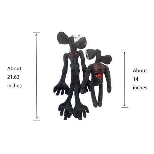 EICHIMEOW 2PCS Siren Head Plush Toys Limbs Movable Plush Toy Double-Head Plush Toys Cartoon Cat Cartoon Dog Plush Toys Halloween Christmas Horror Plush Toy for Home Party Gift Birthday Gift (Black)