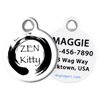 Dog Tag Art Zen Kitty Custom Pet ID Tag for Cats, Silent Polymer Coated Stainless Steel Nametag with Customized Identification Information - Small .875 inch