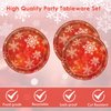 40Pcs Christmas Winter Snowflake Decorations Christmas Paper Plates and Napkins Kit for 20 Guests Red Christmas Snowflake Winter Wonderland Tableware for Winter Holiday Christmas Party Supplies