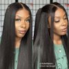 Nadula Yaki Straight Bye Bye Knots Glueless Wig Kinky Edge Hairline 7x5 Pre Cut Lace Front Wigs Human Hair Pre Plucked Pre Bleached 3S Ready to Go Pre Everything Glueless Wig 150% Density 20inch
