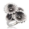 Night Bazaar: Stylish Flower Sterling Silver Ring Size 8.