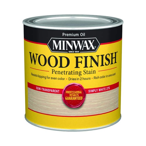 Minwax Wood Finish 227654444, 1/2 Pint, Simply White