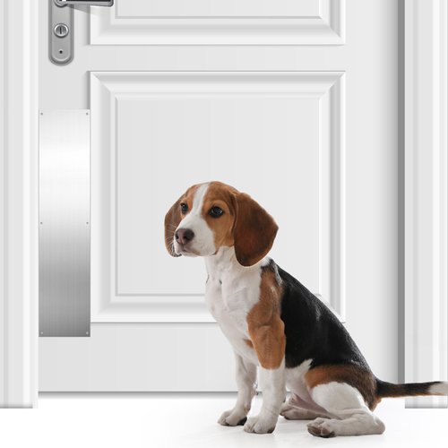 Fabbay 2 Pieces 4 x 16 Inch Door Kick Plate Kick Plates for Exterior Doors Aluminum Kick Plate for Doors Decor Avoid The Door from Kicking(Grey Silver)