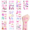 10 Sheets Pink Temporary Tattoos for Girls, 77 Patterns Pink Bachelorette Temporary Tattoos y2k Temporary Tattoos Bach Party Favors Birthday Party Tattoos for Girl