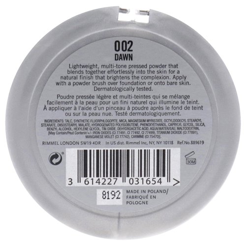 Rimmel LONDON Lasting Finish Breathable Finishing Powder, 002 Dawn, 0.28 Ounce