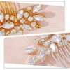 Foyte Crystal Wedding Hair Comb Rhinestone Headpieces Leaf Bride Hair Pieces Bridesmaid Side Hair Combs for Women and Girls (silver)