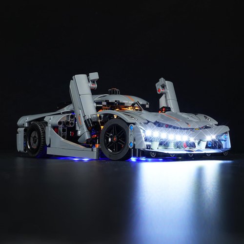 LED Light Kit Compatible with Lego Technic Koenigsegg Jesko Absolut Grey Hypercar, Lighting Set Compatible with Lego Technic 42173 Building Blocks Model (Lights Only, No Set)
