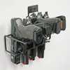BOOMSTICK 4 Gun Handgun Black Vinyl Coated Pistol Wall Mount Rack
