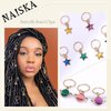 NAISKA 15 Pieces Gold Star Hair Accessories Braid Clips Colorful Stars Planet LoC Hair Jewelry Rings Starry Sky Pendant Charms Dreadlock Accessories Hair Jewelry for Women and Girls