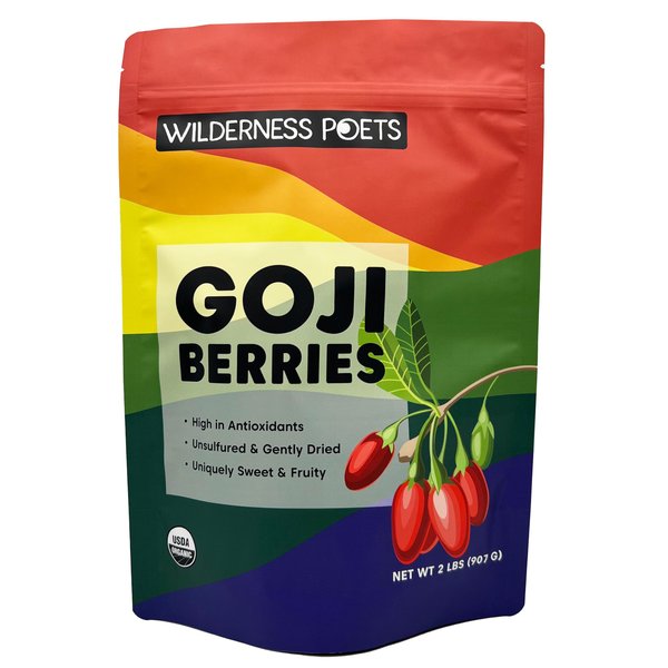 Wilderness Poets Goji Berries (Lycium Berries - Wolfberry) Organic Raw Dried Goji - (32 Ounce - 2 Pound)