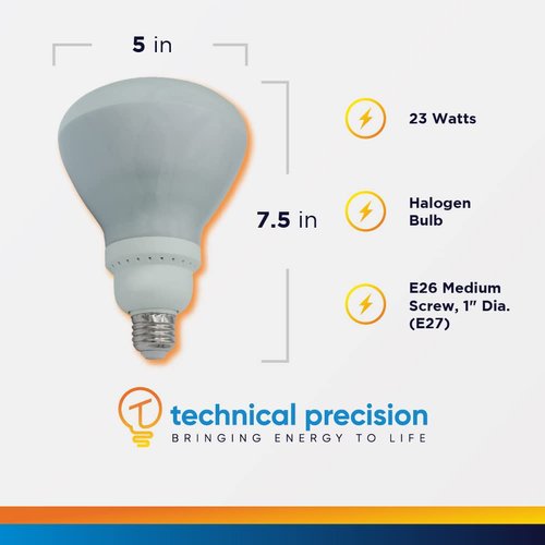 Technical Precision Replacement for TCP 1r4023 Light Bulb 23W 120V 60Hz Bulb - BR40 Flood Light Bulb with E26 Medium Screw Base (E27) - 1 Pack