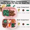 2 Pack Pill Case Organizer,Travel Pill Box with Label, Daily Medicine Organizer Case, Waterproof Pocket Container Case, Portable Pink Supplement Case Medicine Container Compact for for Vitamin