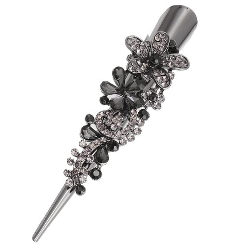 Kichvoe Bobby Pin Vintage Alligator Hair Clips Retro Duckbill Metal Clips Rhinestone Billed Hair Barrettes For Women Girl Hair Accessories Flower Hair Clip
