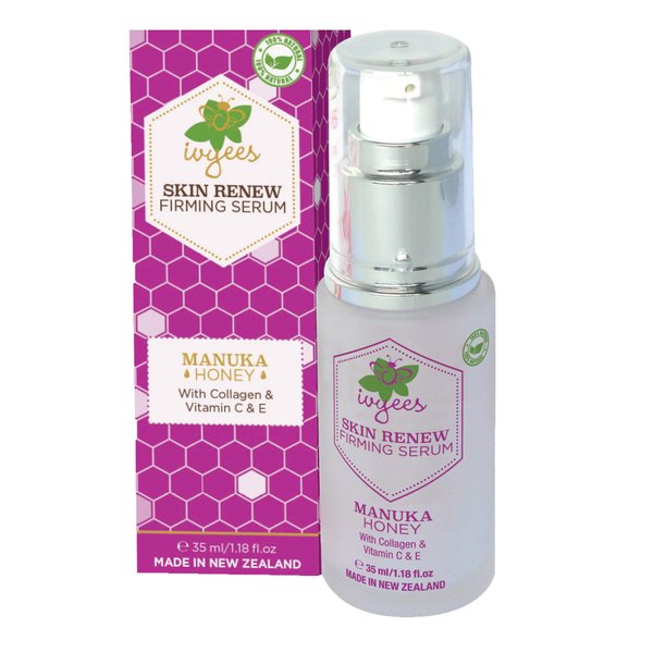 Ivyees Skin Renew Firming Serum 1.18oz with Manuka Honey, Collagen, Vitamin C, E to Maximize Elasticity, Strengthen, Firm and Ton Skin Tissue and Maintain Essential Moisture