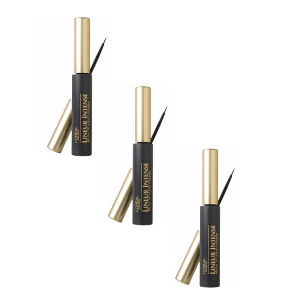 L'Oreal Paris Lineur Intense Brush Tip Liquid Eyeliner, Carbon Black [790] 0.24 oz (Pack of 3)