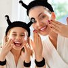 3pcs Snail Face Wash Headband and Wristband Set Black Funny Makeup Headband Puffy Skincare Spa Head Bands Cute Wrist Towels Hair Band for Washing Face Hair Wrap Teen Girl Gifts Trendy Stuff