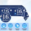 41PCS 16th Birthday Decorations for Boys Navy Blue Silver 16 Years Old Birthday Decorations Sweet 16 Plates Napkins Tablecloth for Boys Girls 16th Birthday Party Supplies