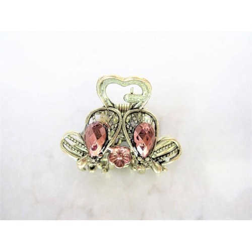 Generic Small mini rose gold/copper tone metal hair claw clip
