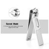 HAWATOUR Nail Clippers Set, Zinc Alloy 420J2 Stainless Steel Ultra Sharp Curved Blade Fingernail and Toenail Clipper with Visibly Tin Case, Cut-Out Design, Silver