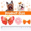 Janinka 36 Pieces Dog Hair Bows with Rubber Bands Butterfly Dog Knotted Bows Flower Pearls Hair Bows Elastic Hair Ties Bands Pets Dogs Cats Grooming Accessories