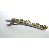 Generic Slim 3.25 inch silver gold beaded crystal alligator hair clip