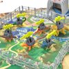 Dinosaur Toys, Military Dinosaurs Toy Figures with Weapons & Fences, 49PCS Dinosaur Toys for Kids 3-5, Army Vehicles Jurassic Dinosaur Park Toddler Dinosaur Figures w/ Storage Head & Play Mat