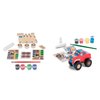 Melissa & Doug Created by Me! Paint & Decorate Your Own Wooden Vehicles Craft Kit For Kids 2 Pack – Monster Truck, Train